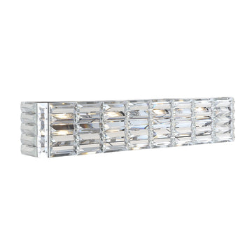Evelyn Crystal Rectangle Iron/Crystal Glam Modern LED Vanity Light - JONATHAN Y